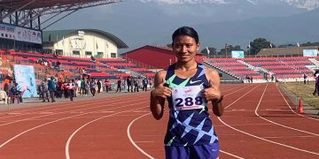 नवौँ राष्ट्रिय खेलकुद अन्तर्गतको एथलेटिक्सतर्फ दोस्रो स्वर्ण पदक सन्तोषी श्रेष्ठले हात पारिन